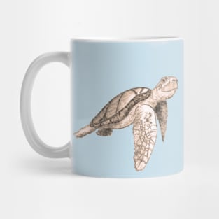 Ocean turtle pencil drawing Mug